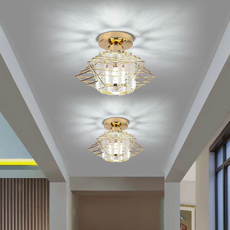 Lámpara de techo Vienna de cristal, vista frontal del diseño
