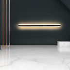 Aplique lineal Kiro de acrílico LED, en un ambiente residencial acogedor