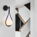 Aplique de pared Selene de vidrio opal, detalle del acabado
