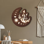Lámpara colgante decorativa Luna de madera de tilo, desde otro ángulo