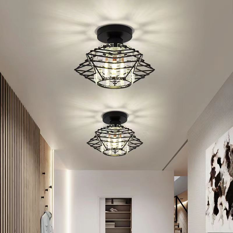 Lámpara de techo Vienna de cristal, en un salón elegante