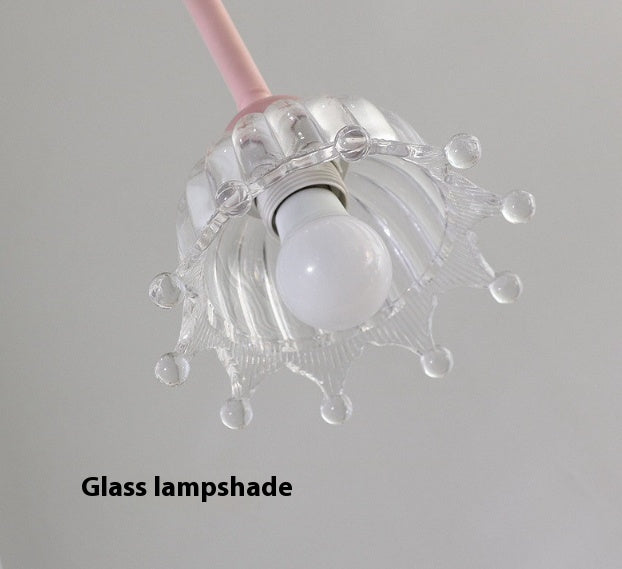 Lámpara colgante Lazo de estilo cream, detalle de la pantalla y los materiales