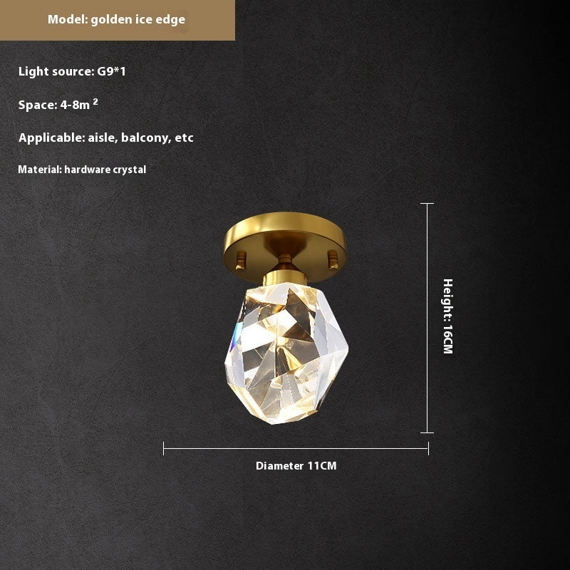 Plafón Adara de techo con detalles de cristal, detalle de la pantalla y los materiales