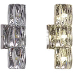 Aplique de pared Rivo de cristal lineal, vista frontal del diseño