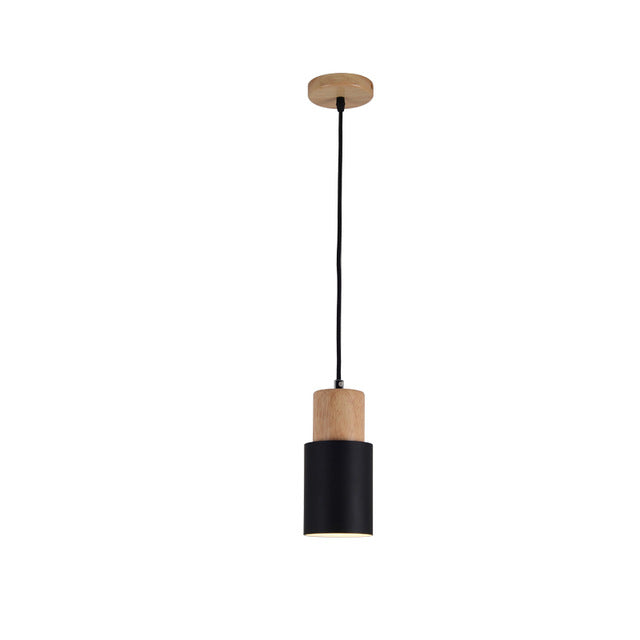 Lámpara colgante Fresno de madera maciza y hierro, integrada en la decoración del hogar