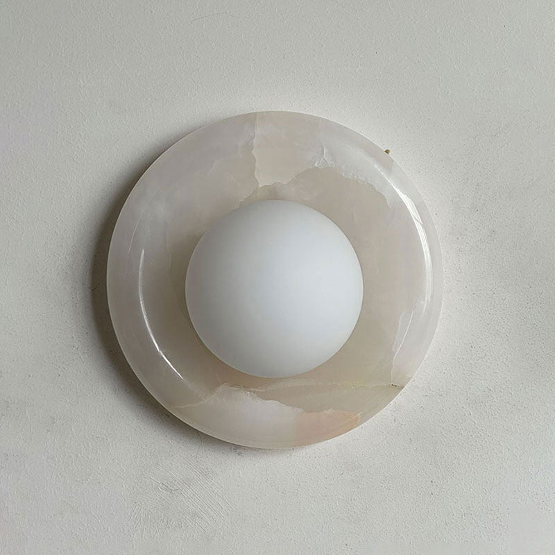 Aplique de pared Carrara de mármol natural, desde otro ángulo