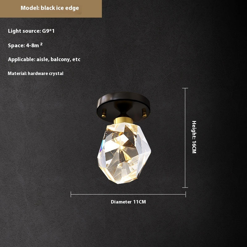 Plafón Adara de techo con detalles de cristal, integrado en la decoración del hogar