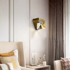 Aplique de pared Fleur de cristal y cobre, vista frontal del diseño