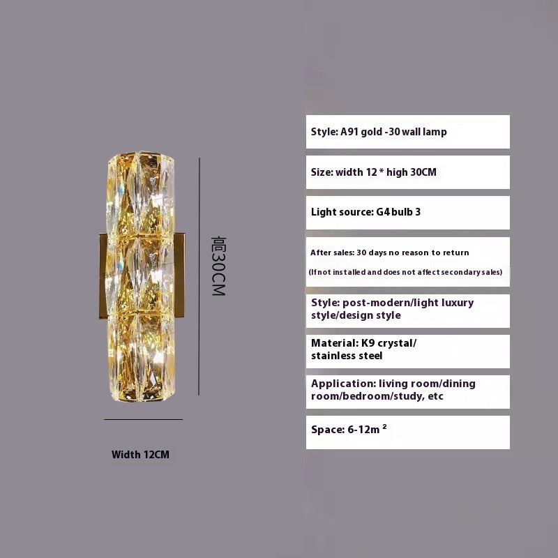 Aplique de pared Rivo de cristal lineal, desde otro ángulo