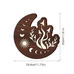 Lámpara colgante decorativa Luna de madera de tilo, detalle de la pantalla y los materiales