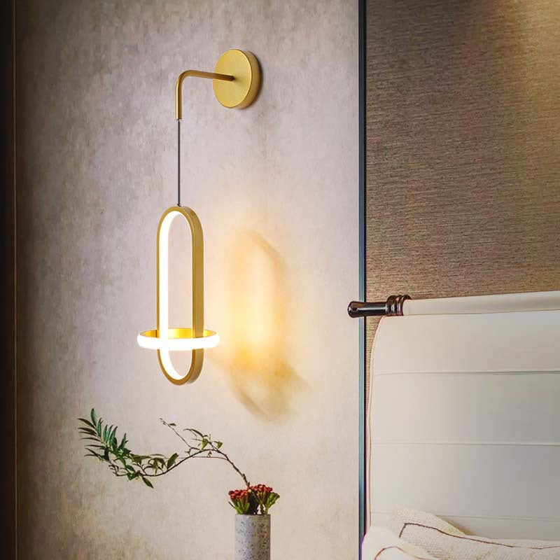 Aplique de pared Eira de hierro, en un salón elegante