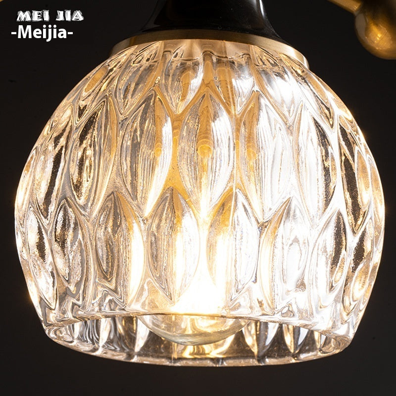 Lámpara de techo Aurum de cobre, vista frontal del diseño
