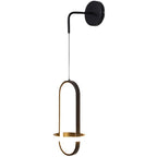 Aplique de pared Eira de hierro, encendida creando luz cálida