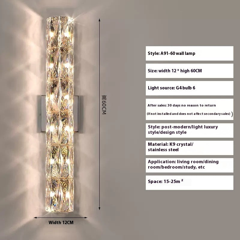 Aplique de pared Rivo de cristal lineal, vista de conjunto