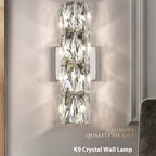 Aplique de pared Rivo de cristal lineal, detalle del acabado