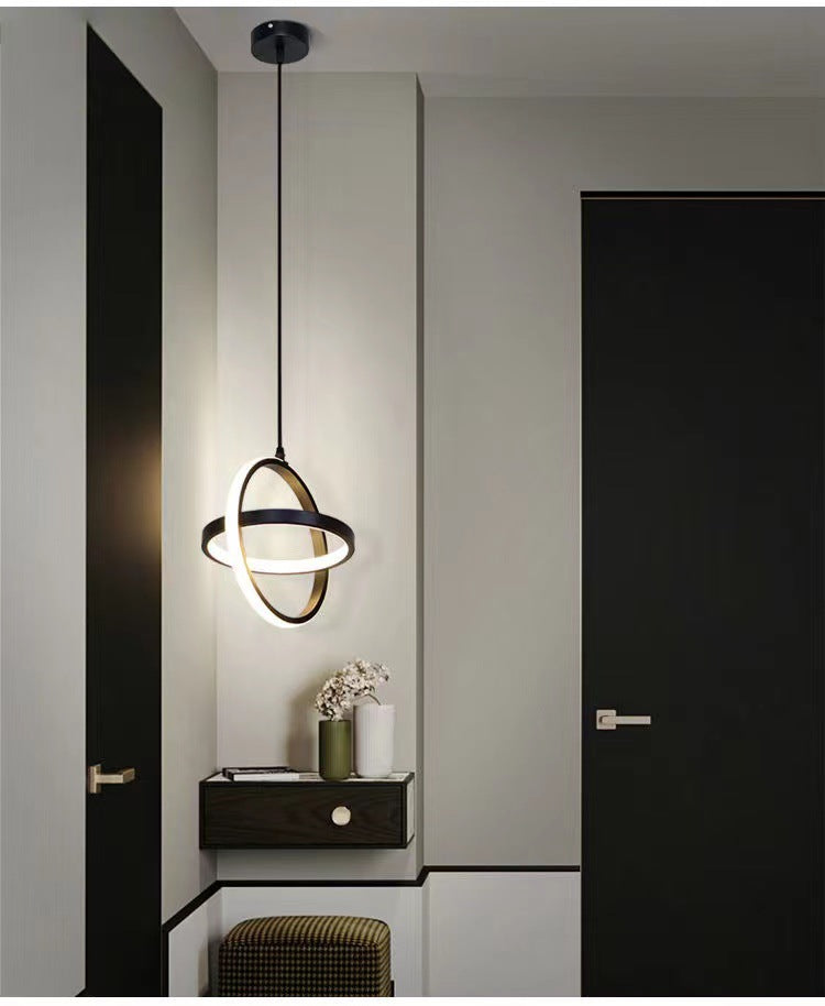 Lámpara colgante Aro de aluminio LED, detalle de la pantalla y los materiales
