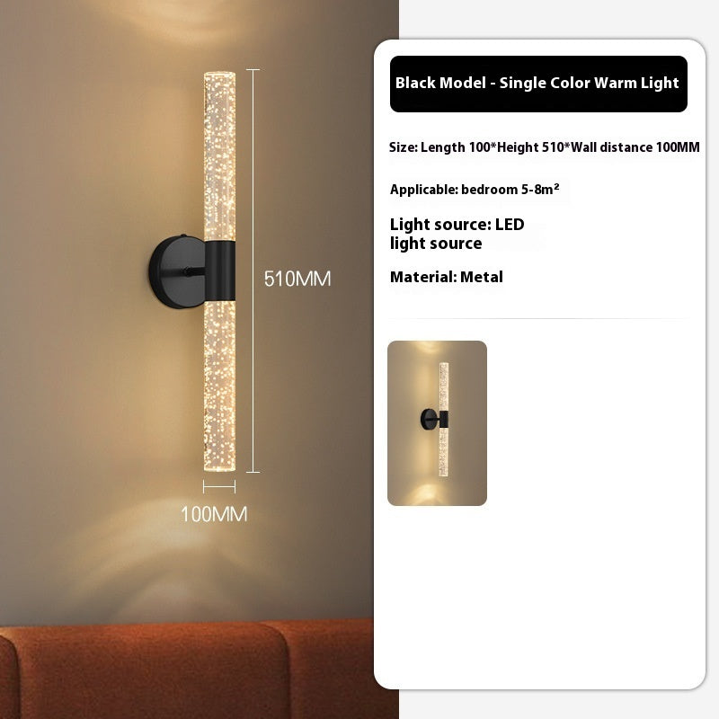 Aplique de pared Perla de hierro con burbujas, vista frontal del diseño