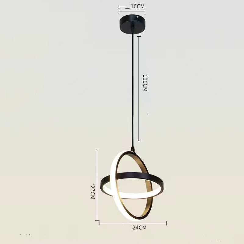 Lámpara colgante Aro de aluminio LED, vista frontal del diseño