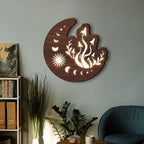 Lámpara colgante decorativa Luna de madera de tilo, detalle del acabado